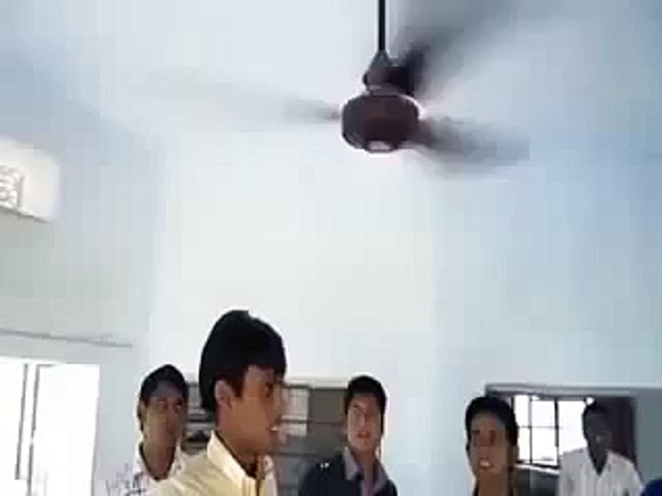 Crazy Indian Man Stop Ceiling Fan by Hand
