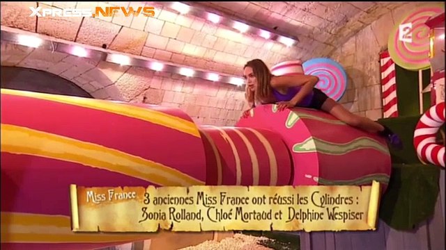 Valérie Bègue sur les cylindres de Fort Boyard