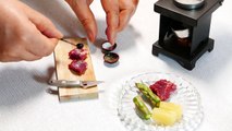 Pocket Cooking Steak & Asparagus 4K Tiny Food Mini Food ミニチュア 料理 미니 요리