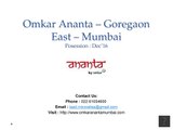 Omkar Ananta Goregaon East Mumbai Brochure