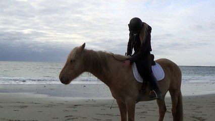 Marie Madec and her stallion Utah-Freestyle on the Beach (motivational video)