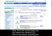 Format a Citation in APA Style Using APA PsycNET