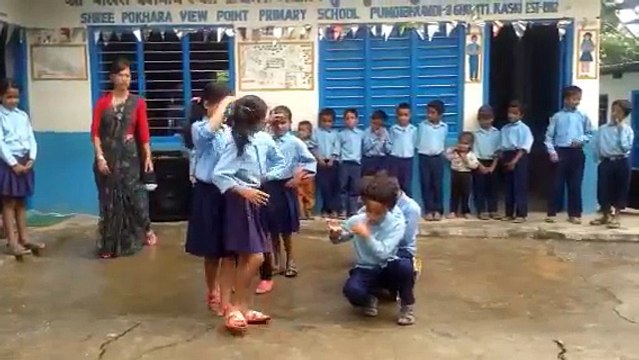 Traditional Nepali dance by school children