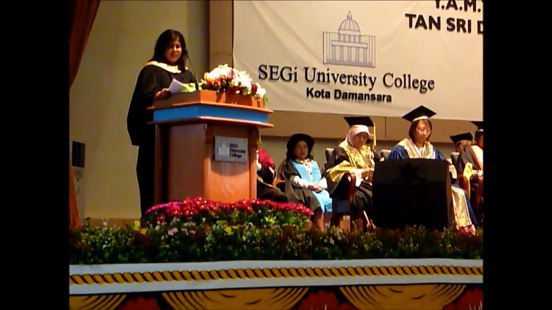 Valedictorian Speech 2012 Kavita Maheendran Segi University College Video Dailymotion