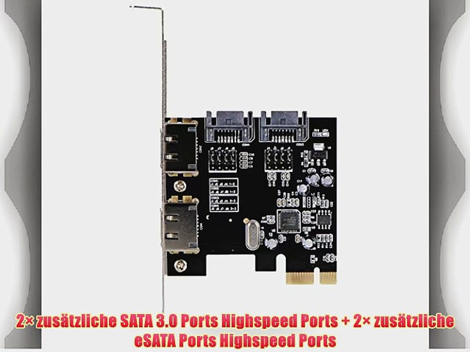 DONZO LT107 PCI Express Karte / PCIe Adapter mit 2 Port eSATA   2 Port SATA 3.0 ASM1061 Chipsatz
