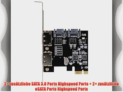 DONZO LT107 PCI Express Karte / PCIe Adapter mit 2 Port eSATA 2 Port SATA 3.0 ASM1061 Chipsatz
