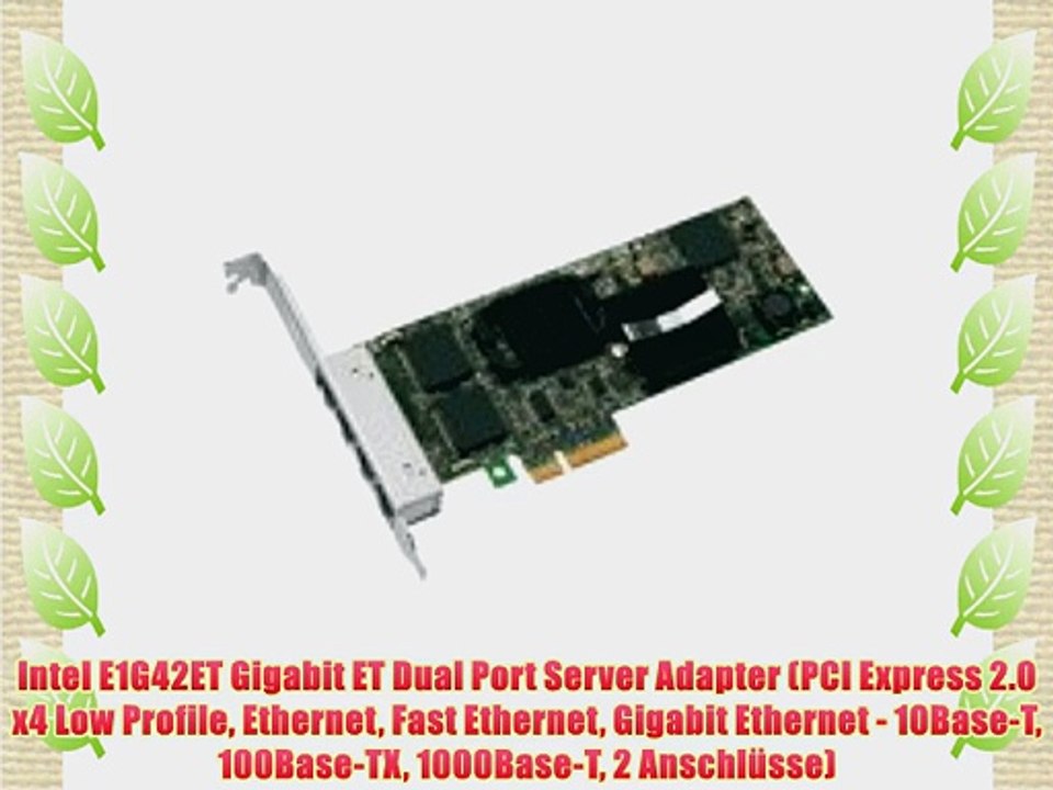 Intel E1G42ET Gigabit ET Dual Port Server Adapter (PCI Express 2.0 x4 Low Profile Ethernet