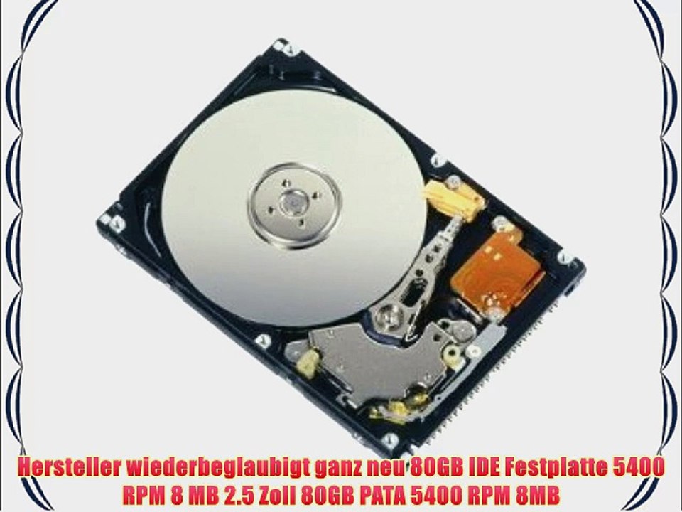 Neu Wiederbeglaubigte 80GB 6.3cm 2.5 Zoll PATA Laptop Festplatte 5400 RPM