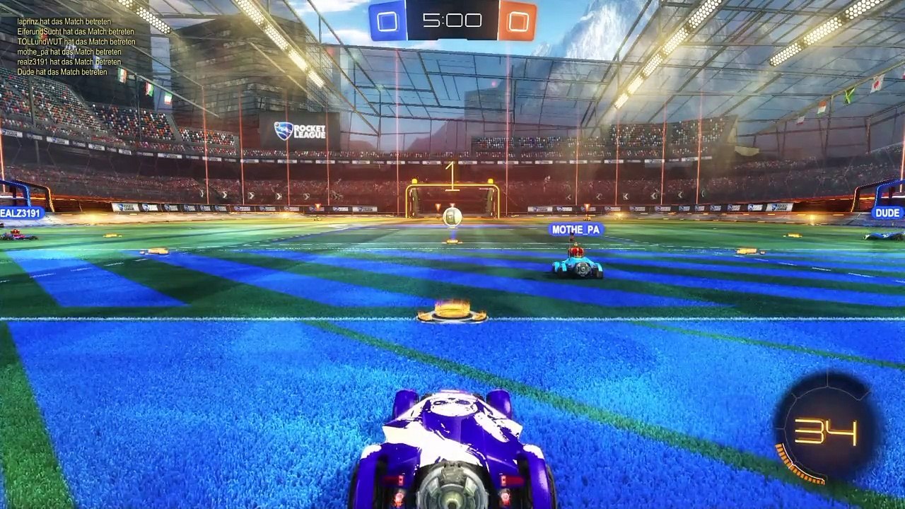 Rocket League - 4vs4 - 5 Tore Team Blau - Gameplay #32