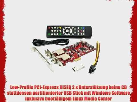 DVBSky S952 V3 PCIe Karte (Low Profile) mit 2x DVB-S2 Tuner (Dual Twin Tuner) keine CD stattdessen