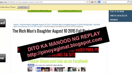 The Rich Man's Daughter August 10 2015 Replay