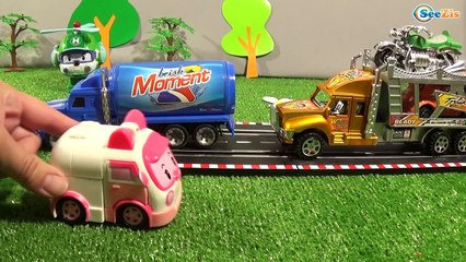 Автопогрузчик Мультики про Машинки Робокар Поли Ремонт дороги Город Машинок!