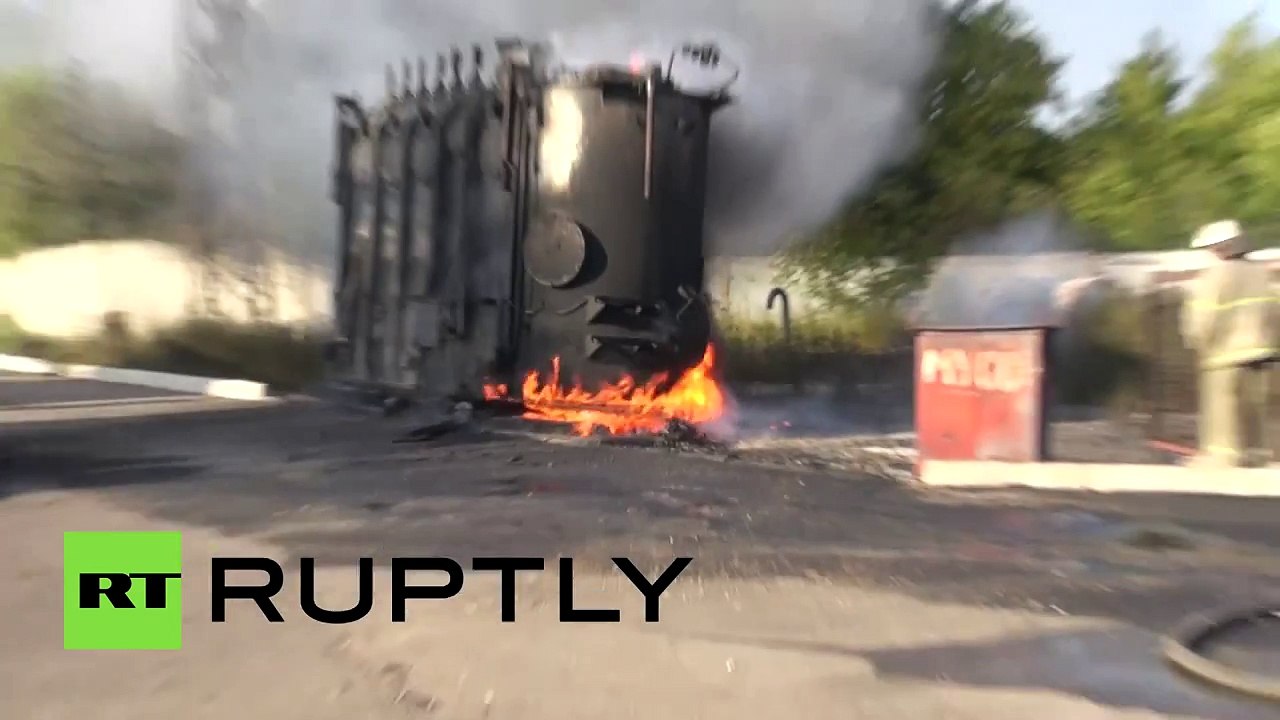 Fire causes fire: Emergency crew battle huge blaze caused by recent shelling in eastern Ukraine