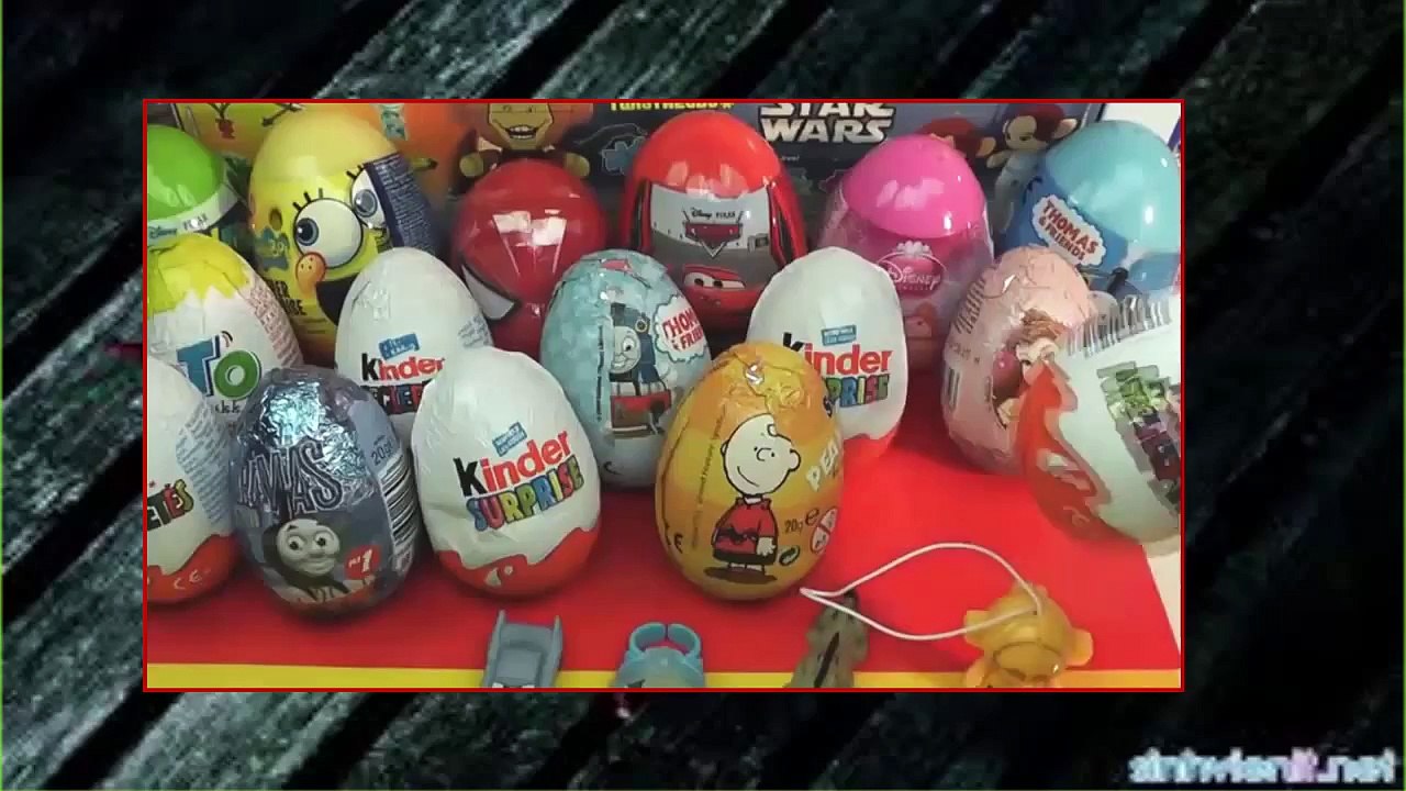 20 Surprise Eggs 7 Kinder Surprise Disney Pixar Cars 2 Thomas Spongebob