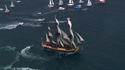 Après des mois de navigation, l'Hermione est de retour en France