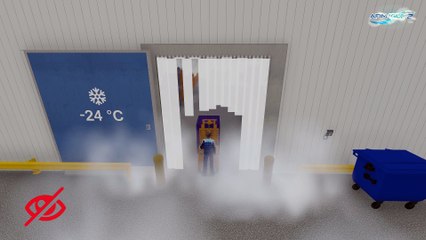 Luftvorhang / Luftschleier Tiefkühllager PATENTIER: AFIM-IGLO-2 (Lufttür Tiefkühlzelle - Tiefkühlraum)