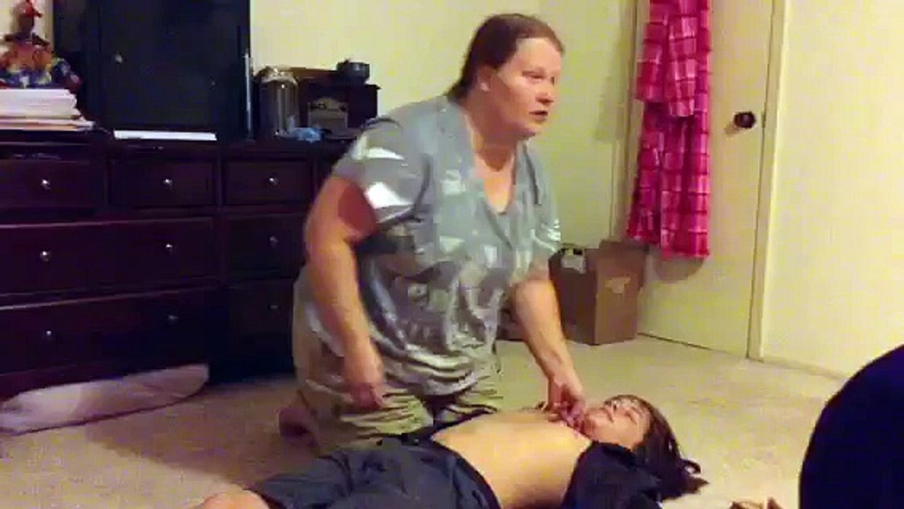 Brother being CPR dummy