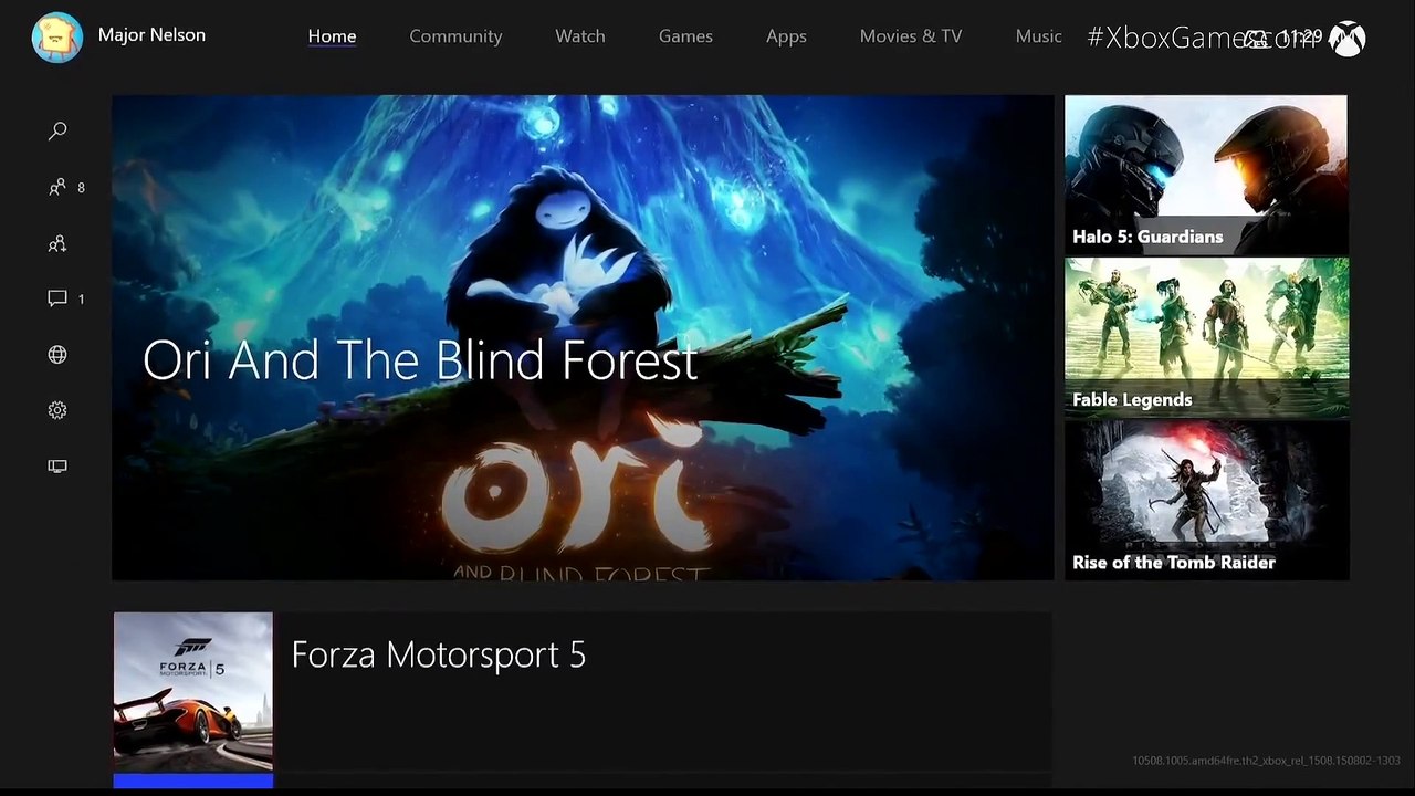 Nouvelle interface Xbox One - Gamescom 2015
