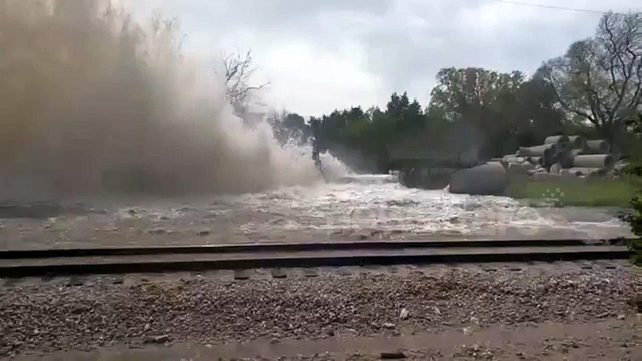 Water main explosion