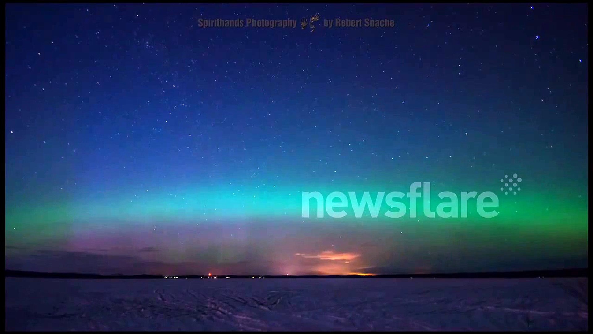 ⁣St Patrick's Aurora on Lake St. John