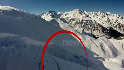 Avalanche fall in ski freeride