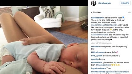 Hilaria Baldwin comparte foto en Instagram lactando