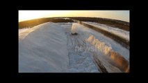 Aerial footage of New Brunswick snow dump site