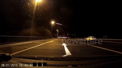 Audi driver nearly causes crash on M56