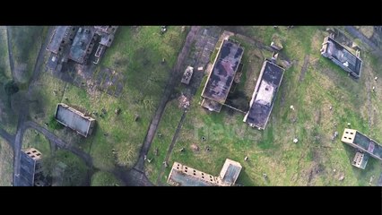Drone footage over abandoned RAF base