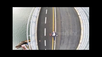 Extreme drone selfie - Ice bridge