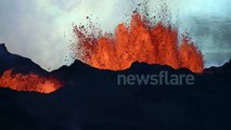 Iceland's Bardarbunga volcano erupts under Northern Lights