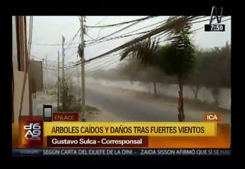 Ica: Fuertes vientos provocaron la caída de una antena de telecomunicaciones