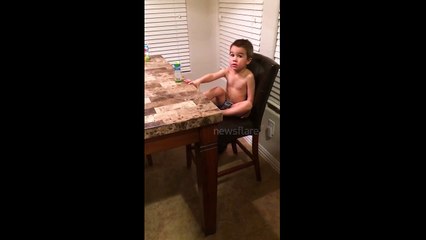 Boy claims to be a fishy to get out of cleaning up his mess