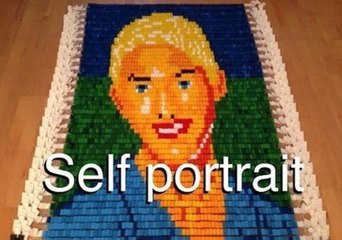 Stunning Self Portrait Created With 4,000 Dominoes
