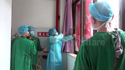 Wiping out bees outside operating theatre