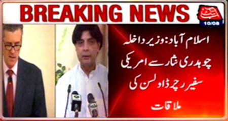 US Ambassador Richard Olson meets Nisar