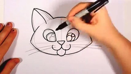 How To Draw A Cute Kitten Face - Tabby Cat Face Drawing CC