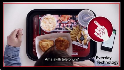 KFC- Tepsi Klavye ile Yağlı Parmaklarla Yazı Yazma