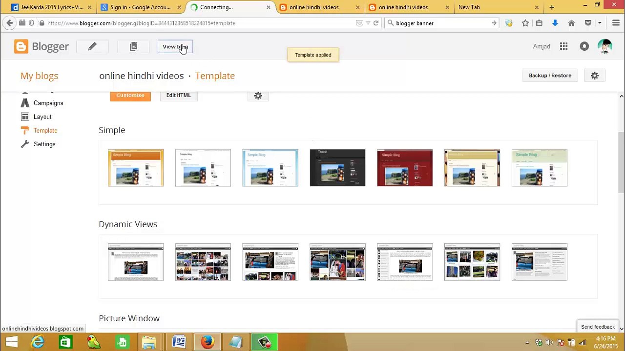 blogger in urdu/hindi-How to create page and change template# 4 part 1