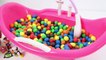 Baby Doll Bath Time In M&M's Peanuts Candies Baby Twins Bathtime How to Bath a Baby Toy Videos