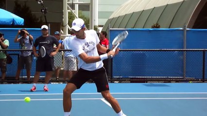 Novak Djokovic Practice - Australian Open 2012