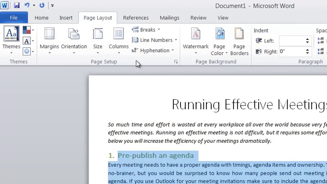 How to format your text into two columns in Microsoft Word 2010