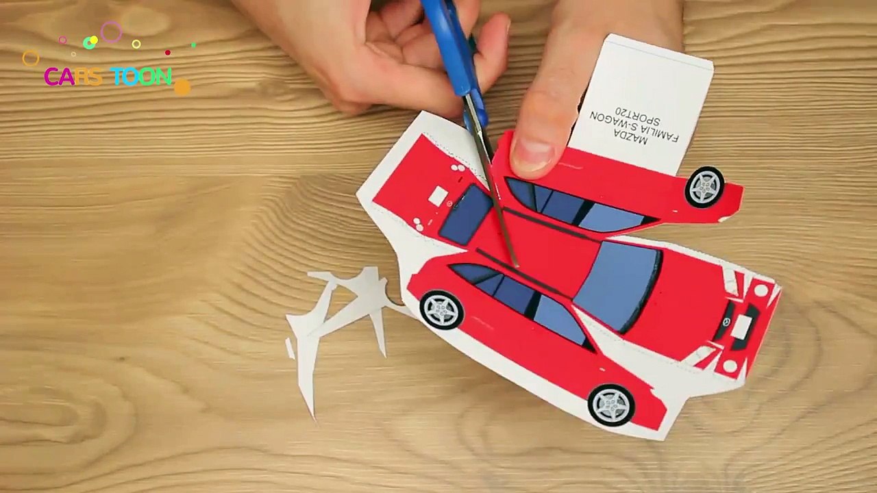How to make a Red Mazda Sport. Learn video for children. Cars Toon. Cartoon