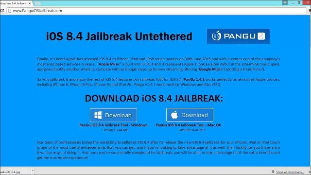 HowTo ios 8.4 jailbreak iPhone, iPod Touch, iPad Air, Apple Tv