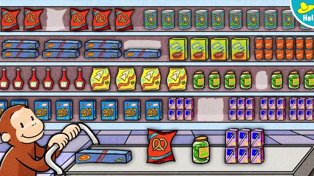 Curious George / Jorge el Curioso - Supermarket Mix-up Funny Pattern ...