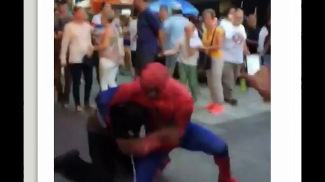 Man in Spider Man Costume brawls real life Villain in Times Square, NYC