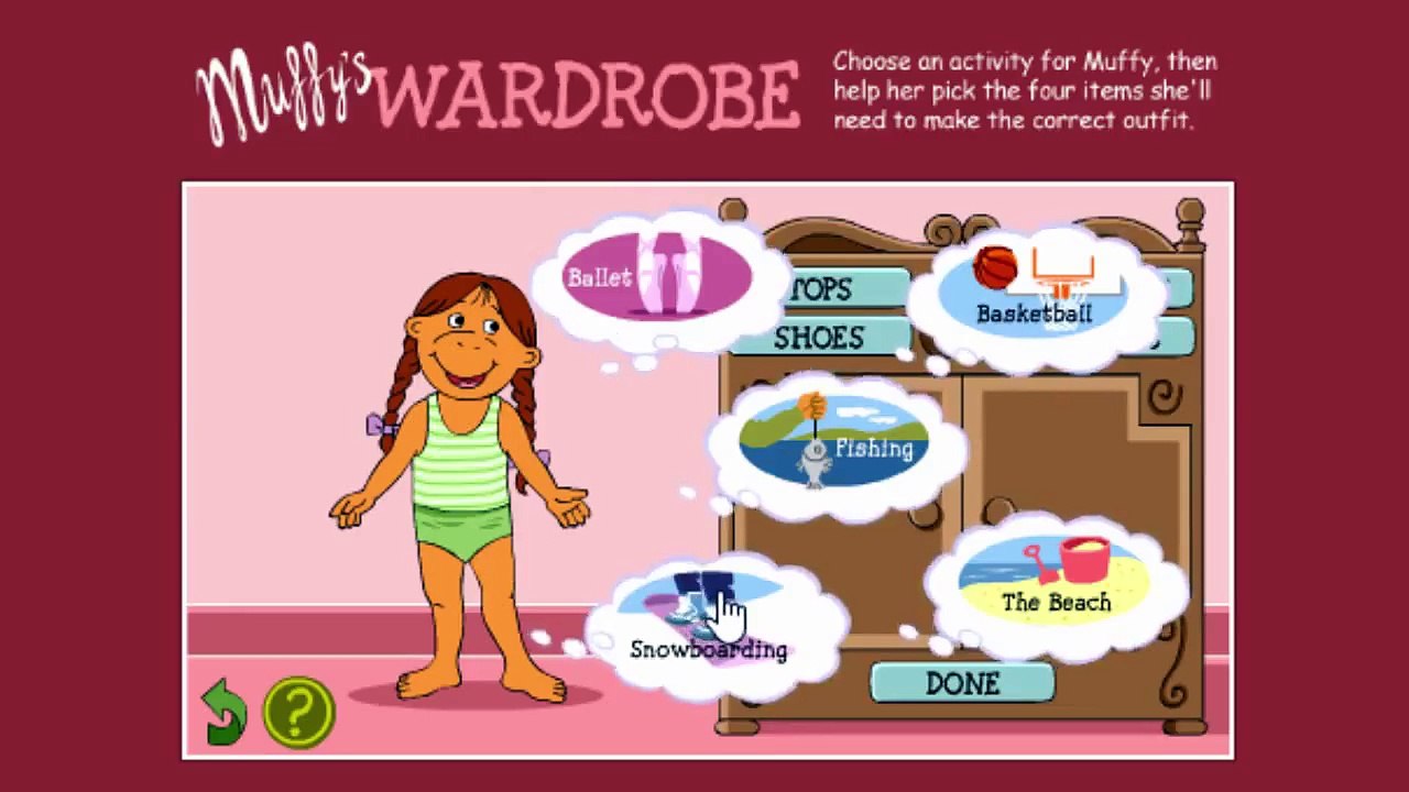 Arthur Muffys Wardrobe Cartoon Animation PBS Kids Game Play Walkthrough