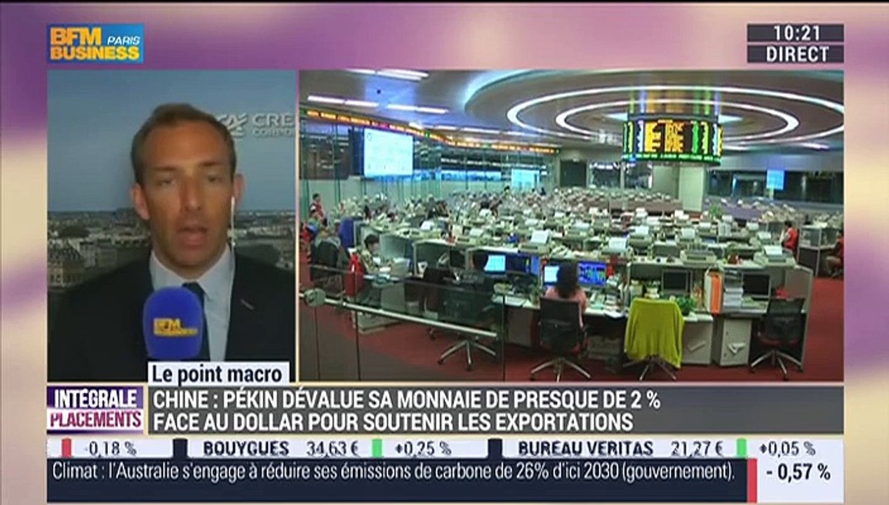 La Chine dévalue le yuan face au dollar pour soutenir les exportations: Guillaume Tresca – 11/08