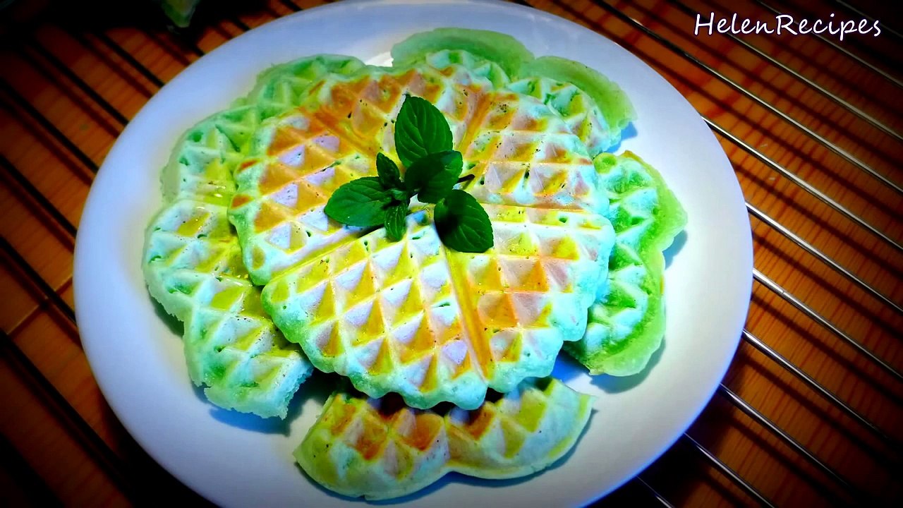 Coconut Pandan Waffles Recipe - Banh Kep La Dua