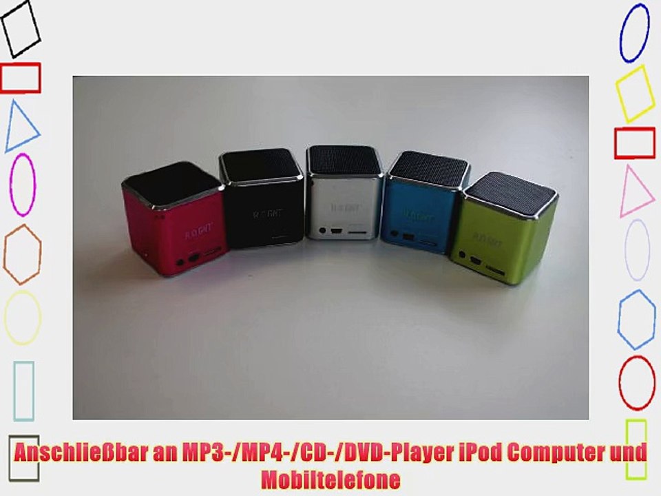 R.O.GNT 0603-92 tragbarer MP3 Lautsprecher (FM-Radio 80dB 450mAh Micro SD-Karten USB 35 mm